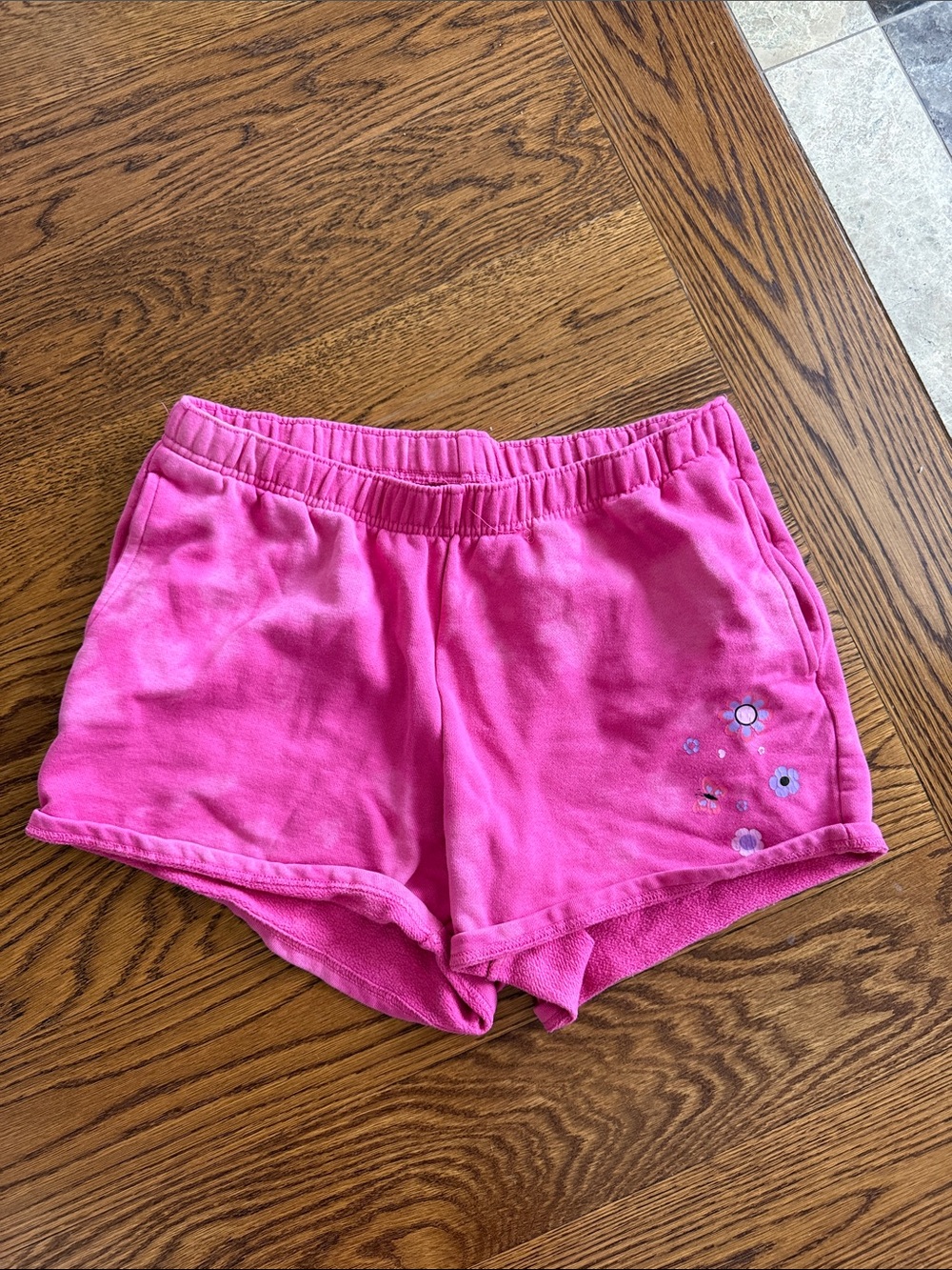 PacSun Bright Pink Floral Athletic Shorts